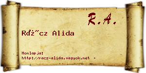 Rácz Alida névjegykártya